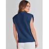 image:imageANRABESS Womens Mock Neck Sleeveless Sweater Vest Casual Cap Sleeve Knit Pullover Tank Tops 2026 Fall ClothesDark Blue