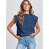 image:imageANRABESS Womens Mock Neck Sleeveless Sweater Vest Casual Cap Sleeve Knit Pullover Tank Tops 2026 Fall ClothesDark Blue