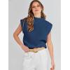 image:imageANRABESS Womens Mock Neck Sleeveless Sweater Vest Casual Cap Sleeve Knit Pullover Tank Tops 2026 Fall ClothesDark Blue
