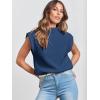 image:imageANRABESS Womens Mock Neck Sleeveless Sweater Vest Casual Cap Sleeve Knit Pullover Tank Tops 2026 Fall ClothesDark Blue