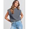 image:imageANRABESS Womens Mock Neck Sleeveless Sweater Vest Casual Cap Sleeve Knit Pullover Tank Tops 2026 Fall ClothesDeep Grey