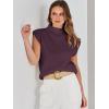 image:imageANRABESS Womens Mock Neck Sleeveless Sweater Vest Casual Cap Sleeve Knit Pullover Tank Tops 2026 Fall ClothesDeep Purple
