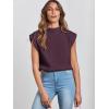 image:imageANRABESS Womens Mock Neck Sleeveless Sweater Vest Casual Cap Sleeve Knit Pullover Tank Tops 2026 Fall ClothesDeep Purple