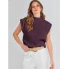 image:imageANRABESS Womens Mock Neck Sleeveless Sweater Vest Casual Cap Sleeve Knit Pullover Tank Tops 2026 Fall ClothesDeep Purple