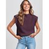 image:imageANRABESS Womens Mock Neck Sleeveless Sweater Vest Casual Cap Sleeve Knit Pullover Tank Tops 2026 Fall ClothesDeep Purple