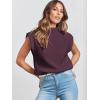 image:imageANRABESS Womens Mock Neck Sleeveless Sweater Vest Casual Cap Sleeve Knit Pullover Tank Tops 2026 Fall ClothesDeep Purple