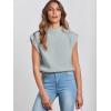 image:imageANRABESS Womens Mock Neck Sleeveless Sweater Vest Casual Cap Sleeve Knit Pullover Tank Tops 2026 Fall ClothesGrey