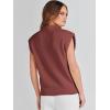 image:imageANRABESS Womens Mock Neck Sleeveless Sweater Vest Casual Cap Sleeve Knit Pullover Tank Tops 2026 Fall ClothesMaroon