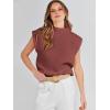 image:imageANRABESS Womens Mock Neck Sleeveless Sweater Vest Casual Cap Sleeve Knit Pullover Tank Tops 2026 Fall ClothesMaroon