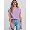 image:imageANRABESS Womens Mock Neck Sleeveless Sweater Vest Casual Cap Sleeve Knit Pullover Tank Tops 2026 Fall ClothesPurple