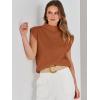 image:imageANRABESS Womens Mock Neck Sleeveless Sweater Vest Casual Cap Sleeve Knit Pullover Tank Tops 2026 Fall ClothesRust