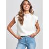 image:imageANRABESS Womens Mock Neck Sleeveless Sweater Vest Casual Cap Sleeve Knit Pullover Tank Tops 2026 Fall ClothesWhite