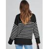 image:imageANRABESS Womens Oversized Sweaters 2025 Long Sleeve Fuzzy Knit Casual Chunky Pullover Sweater Fall Outfits ClothesBlack White Stripe