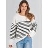 image:imageANRABESS Womens Oversized Sweaters 2025 Long Sleeve Fuzzy Knit Casual Chunky Pullover Sweater Fall Outfits ClothesBlack White Stripes