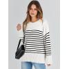 image:imageANRABESS Womens Oversized Sweaters 2025 Long Sleeve Fuzzy Knit Casual Chunky Pullover Sweater Fall Outfits ClothesBlack White Stripes