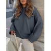 image:imageANRABESS Womens Oversized Sweaters 2025 Long Sleeve Fuzzy Knit Casual Chunky Pullover Sweater Fall Outfits ClothesDark Gray