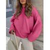 image:imageANRABESS Womens Oversized Sweaters 2025 Long Sleeve Fuzzy Knit Casual Chunky Pullover Sweater Fall Outfits ClothesHot Pink