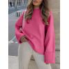 image:imageANRABESS Womens Oversized Sweaters 2025 Long Sleeve Fuzzy Knit Casual Chunky Pullover Sweater Fall Outfits ClothesHot Pink