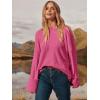 image:imageANRABESS Womens Oversized Sweaters 2025 Long Sleeve Fuzzy Knit Casual Chunky Pullover Sweater Fall Outfits ClothesHot Pink