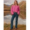image:imageANRABESS Womens Oversized Sweaters 2025 Long Sleeve Fuzzy Knit Casual Chunky Pullover Sweater Fall Outfits ClothesHot Pink