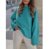 image:imageANRABESS Womens Oversized Sweaters 2025 Long Sleeve Fuzzy Knit Casual Chunky Pullover Sweater Fall Outfits ClothesLake Green Blue