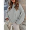 image:imageANRABESS Womens Oversized Sweaters 2025 Long Sleeve Fuzzy Knit Casual Chunky Pullover Sweater Fall Outfits ClothesLight Grey