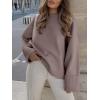image:imageANRABESS Womens Oversized Sweaters 2025 Long Sleeve Fuzzy Knit Casual Chunky Pullover Sweater Fall Outfits ClothesNutmeg