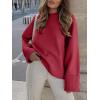 image:imageANRABESS Womens Oversized Sweaters 2025 Long Sleeve Fuzzy Knit Casual Chunky Pullover Sweater Fall Outfits ClothesRed