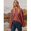 image:imageANRABESS Womens Oversized Sweaters 2025 Long Sleeve Fuzzy Knit Casual Chunky Pullover Sweater Fall Outfits ClothesRust  Birck Red