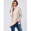 image:imageANRABESS Womens Oversized Turtleneck Batwing Sleeve Spilt Casual Loose Knit Tunic Pullover Sweater Tops 2025 Fall OutfitsPink