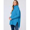 image:imageANRABESS Womens Oversized Turtleneck Batwing Sleeve Spilt Casual Loose Knit Tunic Pullover Sweater Tops 2025 Fall OutfitsSky Blue
