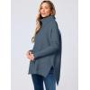 image:imageANRABESS Womens Oversized Turtleneck Batwing Sleeve Spilt Casual Loose Knit Tunic Pullover Sweater Tops 2025 Fall OutfitsTeal