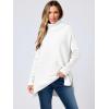 image:imageANRABESS Womens Oversized Turtleneck Batwing Sleeve Spilt Casual Loose Knit Tunic Pullover Sweater Tops 2025 Fall OutfitsWhite