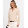 image:imageANRABESS Womens Polo V Neck Long Sleeve Sweaters Lightweight Dressy Casual Business Basic Knit Pullover Top 2026 Fall OutfitsAlmond