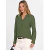 image:imageANRABESS Womens Polo V Neck Long Sleeve Sweaters Lightweight Dressy Casual Business Basic Knit Pullover Top 2026 Fall OutfitsArmy Green