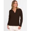 image:imageANRABESS Womens Polo V Neck Long Sleeve Sweaters Lightweight Dressy Casual Business Basic Knit Pullover Top 2026 Fall OutfitsCoffee