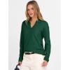 image:imageANRABESS Womens Polo V Neck Long Sleeve Sweaters Lightweight Dressy Casual Business Basic Knit Pullover Top 2026 Fall OutfitsForest Green
