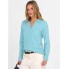 image:imageANRABESS Womens Polo V Neck Long Sleeve Sweaters Lightweight Dressy Casual Business Basic Knit Pullover Top 2026 Fall OutfitsLight Blue