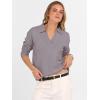 image:imageANRABESS Womens Polo V Neck Long Sleeve Sweaters Lightweight Dressy Casual Business Basic Knit Pullover Top 2026 Fall OutfitsNutmeg