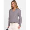 image:imageANRABESS Womens Polo V Neck Long Sleeve Sweaters Lightweight Dressy Casual Business Basic Knit Pullover Top 2026 Fall OutfitsNutmeg