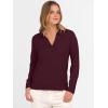 image:imageANRABESS Womens Polo V Neck Long Sleeve Sweaters Lightweight Dressy Casual Business Basic Knit Pullover Top 2026 Fall OutfitsRed