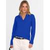 image:imageANRABESS Womens Polo V Neck Long Sleeve Sweaters Lightweight Dressy Casual Business Basic Knit Pullover Top 2026 Fall OutfitsRoyal Blue