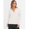 image:imageANRABESS Womens Polo V Neck Long Sleeve Sweaters Lightweight Dressy Casual Business Basic Knit Pullover Top 2026 Fall OutfitsWhite