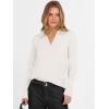 image:imageANRABESS Womens Polo V Neck Long Sleeve Sweaters Lightweight Dressy Casual Business Basic Knit Pullover Top 2026 Fall OutfitsWhite