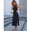 image:imageANRABESS Womens Summer Casual Sleeveless T Shirt Midi Dress Slim Fit Tie Waist Split Tank Long Dresses 2026 Vacation SundressNavy Blue