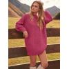 image:imageANRABESS Womens Sweater Dress Oversized Cable Knit Chunky Long Sleeve Short Dresses 2025 Fall Outfits Vacation Winter ClothesCherry