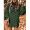 image:imageANRABESS Womens Sweater Dress Oversized Cable Knit Chunky Long Sleeve Short Dresses 2025 Fall Outfits Vacation Winter ClothesDeep Green