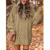 image:imageANRABESS Womens Sweater Dress Oversized Cable Knit Chunky Long Sleeve Short Dresses 2025 Fall Outfits Vacation Winter ClothesKhaki