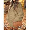 image:imageANRABESS Womens Sweater Dress Oversized Cable Knit Chunky Long Sleeve Short Dresses 2025 Fall Outfits Vacation Winter ClothesKhaki
