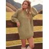 image:imageANRABESS Womens Sweater Dress Oversized Cable Knit Chunky Long Sleeve Short Dresses 2025 Fall Outfits Vacation Winter ClothesKhaki